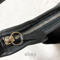 Vintage Coach Model Number 9058 Made in USA Grab Tan Leather Shoulder Bag Black