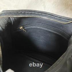 Vintage Coach Model Number 9058 Made in USA Grab Tan Leather Shoulder Bag Black