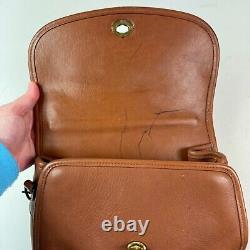 Vintage Coach Purse British Tan Leather J5C 9977 Hand Bag Turn Lock Top Handle