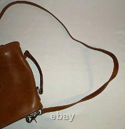 Vintage Coach Purse Station Bag in Tan Brown Leather Crossbody 5130 80s VTG RARE