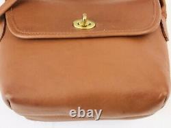 Vintage Coach Quincy British Tan Leather Crossbody Handbag 9919