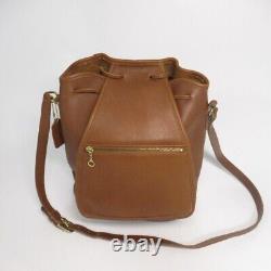 Vintage Coach Tan Leather Crossbody Bag Bucket Drawstring Shoulder