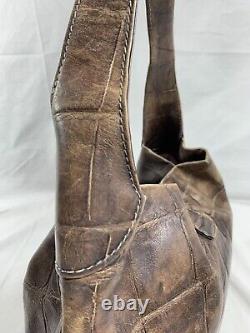 Vintage DOONEY & BOURKE tan brown croc pattern leather shoulder bag purse