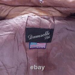 Vintage Damselle Leather Jacket Size 12 14 Western Fringed Tan Soft Leather RARE