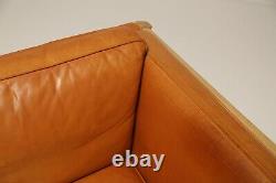 Vintage Danish Stouby Tan Leather Sofa