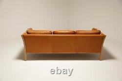 Vintage Danish Stouby Tan Leather Sofa