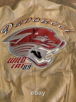 Vintage Davoucci Wild Cat Tan Leather Jacket Size XXL