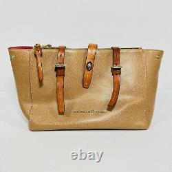 Vintage Designer Dooney And Bourke Satchel Style Brown & Tan Leather Bag