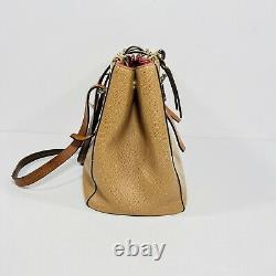 Vintage Designer Dooney And Bourke Satchel Style Brown & Tan Leather Bag