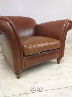 Vintage Distressed Tan Leather Armchair