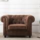 Vintage Distressed Tan Leather Chesterfield Sofa Settee 3 + 2 Seater + Armchair