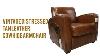 Vintage Distressed Tan Leather Cowhide Armchair