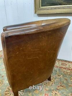 Vintage Distressed Tan Leather Tub chair