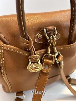 Vintage Dooney & Bourke Canyon Tan Leather Convertible Mini Backpack MADE in USA