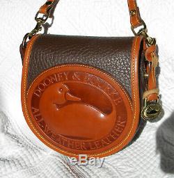 Vintage Dooney and Bourke Big Duck Shoulder Bag Dark Brown/Tan Rare U. S. A