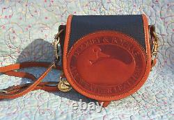 Vintage Dooney and Bourke Big Duck Shoulder Bag Dark Navy / Tan U. S. A