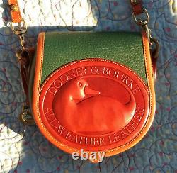 Vintage Dooney and Bourke Big Duck Shoulder Bag Green / Tan U. S. A