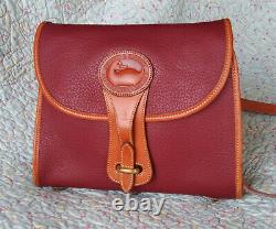 Vintage Dooney and Bourke Essex Shoulder Bag Rare Rouge / British Tan U. S. A