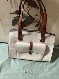 Vintage Dooney and Bourke Leather Tan/White Shoulder Bucket Bag