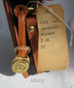 Vintage Dooney and Bourke Navy Tan Equestrian AWL Med Shoulder Bag Cross Body