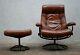 Vintage Ekornes Stressless Tan Leather Reclining Chair & Footstool