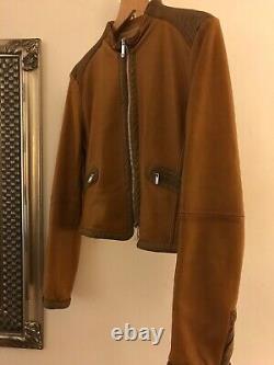 Vintage Emporio Armani Tan Vera Pelle Leather Jacket Size 44 excellent condition