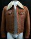 Vintage English Made Medium Dr. Martens Shearling Truckers Tan Leather Jacket