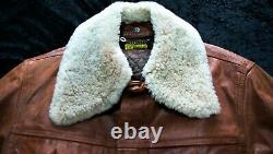Vintage English Made Medium Dr. Martens Shearling Truckers Tan Leather Jacket