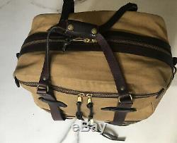 Vintage Filson Outfitter Bag 238, Tan Twill, Bridle Leather Trim