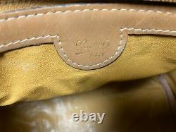 Vintage GUCCI Logo 70s Monogram Mini Boston Bag Tan Brown Leather Doctor Handbag