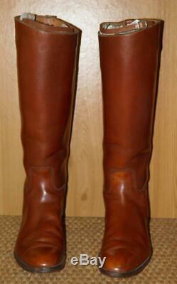 Vintage Gents Tan Leather Military/Polo Riding Boots By G Dobbing Glasgow UK 9