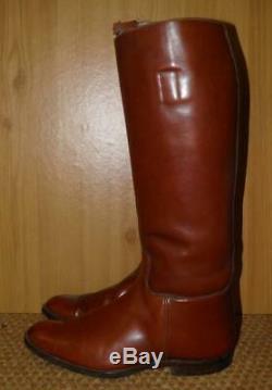 Vintage Gents Tan Leather Military/Polo Riding Boots By G Dobbing Glasgow UK 9