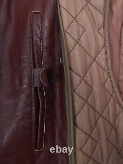 Vintage German Leather Trench Coat Mens Tan Brown
