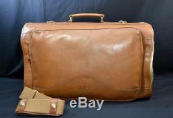 Vintage Ghurka Marley Hodgson 83 PACKET Tri-Fold British Tan Leather Garment Bag