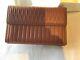 Vintage Gianni Versace Tan Leather Wallet With Vertical Stripes