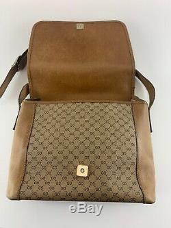 Vintage Gucci Bag Purse Authentic GG Monogram Tan Style Bag Leather 1990s