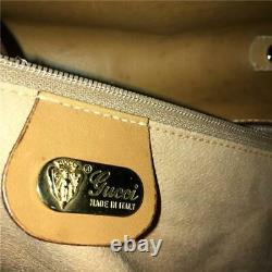 Vintage Gucci Beige & Tan Shoulder Bag Cross-body Small GG Pouch Purse