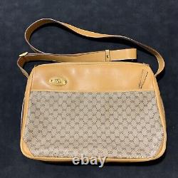 Vintage Gucci Boutique Micro GG Crossbody Bag Tan Brown Leather African 60s 70s