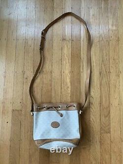 Vintage Gucci Drawstring Cream Beige Tan leather crossbody bag purse