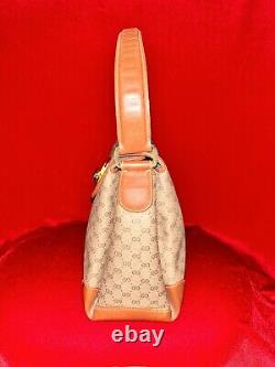 Vintage Gucci Guccissima Tan Brown GG Satchel Handbag Near Pristine Condition