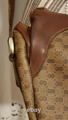 Vintage Gucci Micro GG Rare Crossbody Handbag Tan Authenticity Paper's