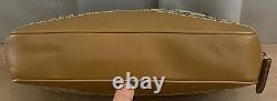 Vintage Gucci Tan Leather & Canvas Monogram GG Wristlet Clutch Pouch Bag Unisex