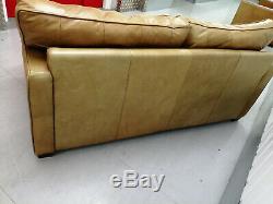Vintage Halo Viscount William Brown/tan Leather Sofa Distressed, 2/2