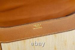Vintage Hermes Leather Crossbody Bag in Tan