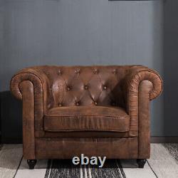 Vintage Industrial Distressed Tan Leather Armchair Lounge Chair Sofa Shabby Chic