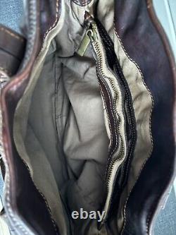 Vintage Italian Leather Jigsaw Tote Handbag