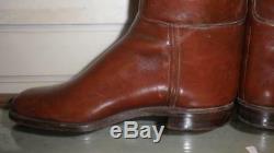 Vintage Ladies Tan English Leather Boots By Maxwell With Wooden Trees Size UK 5