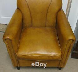 Vintage Laura Ashley Tan Leather Chair