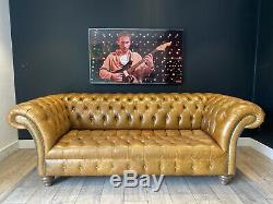 Vintage Leather Chesterfield Sofa industrial chic Tan