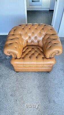 Vintage Leather Chesterfield Style Club Chair Tan